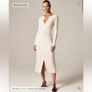 J. Crew Cream Long Sleeve Dress